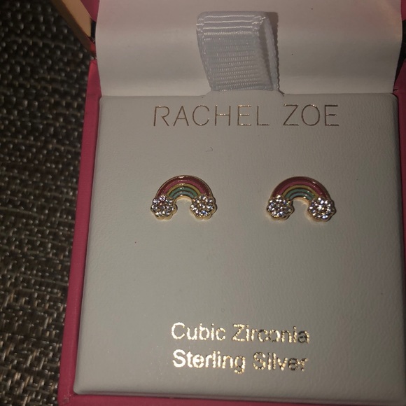 Rachel Zoe Cubic Zirconia 🌈Rainbow Stud Earrings - Picture 2 of 5